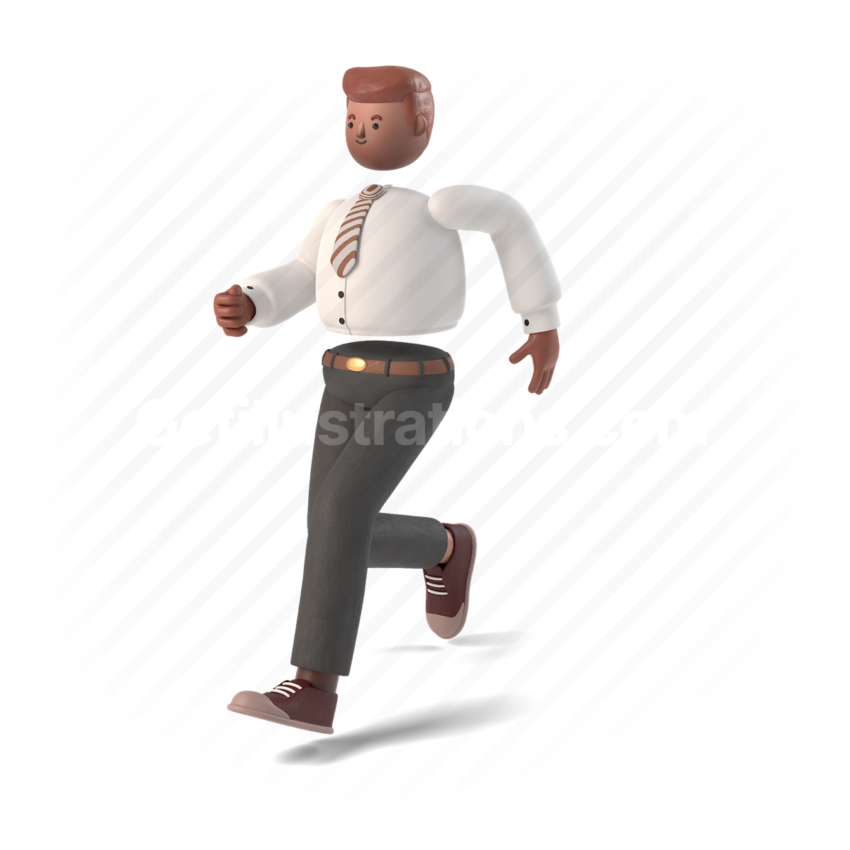 man, 3d, people, person, character, run, walk, african american